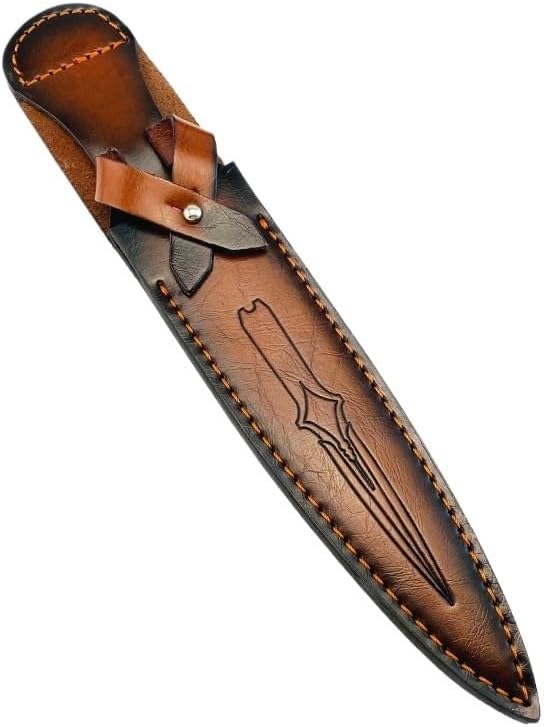 1PC Leather Knife Sheath, Handmade Top-layer Protective Case with Snap Closure Fits for Outdoor Camping, Hiking