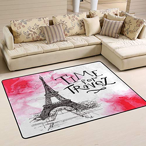 Tapis Paris aquarelle moderne CHEHONG en polyester de 160x120 cm