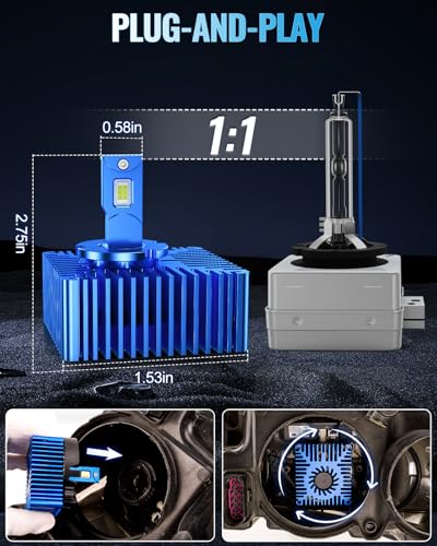 Image of Marsauto D5S Bulbs, Ultra Bright 6500K White 1:1 OEM Size IP68 Waterproof 3-Min Plug and Play Pack of 2