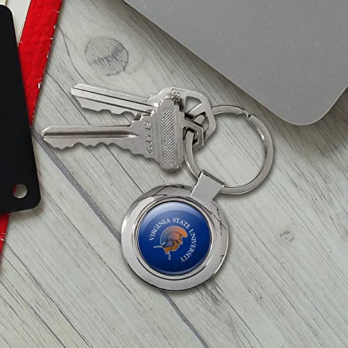 Graphics & More Virginia State University Primary Logo Keychain Classy Round Chrome Plated Metal #TOP3