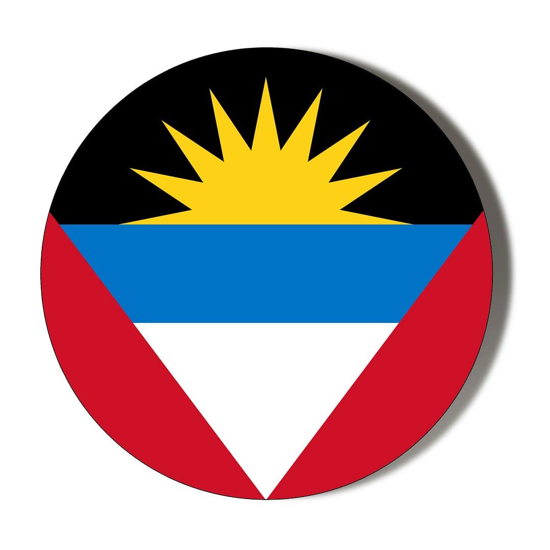 Gift Insanity White Antigua Flag 45Mm Fridge Magnet