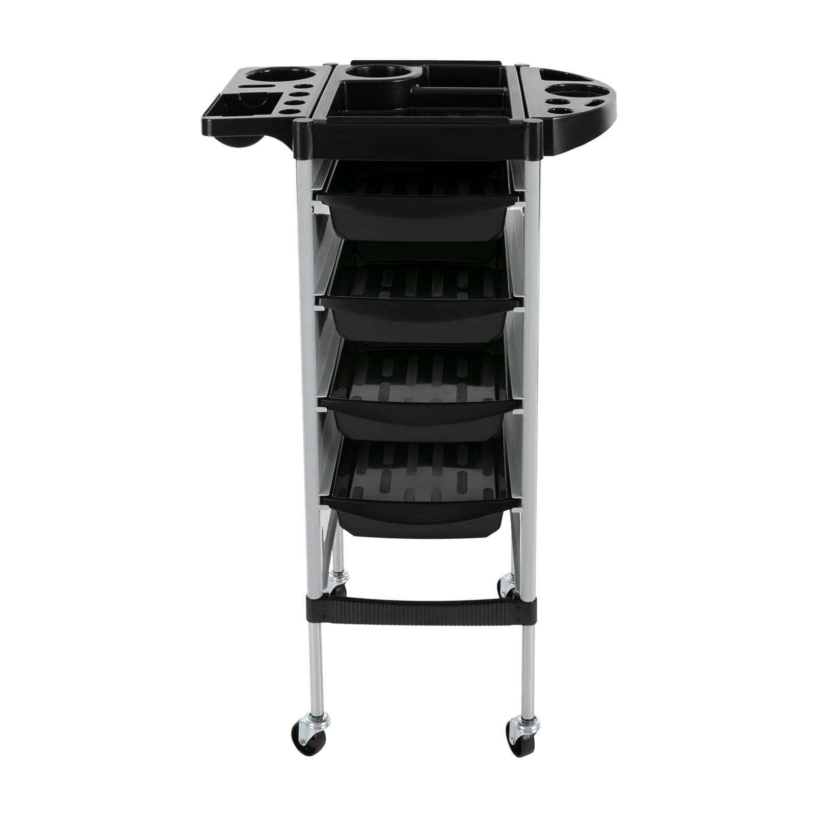 Carrito de peluquería de 5 pisos con cajones | Carrito de salón móvil | Carrito de trabajo para peluquería y salón de belleza | Marco estable de acero inoxidable