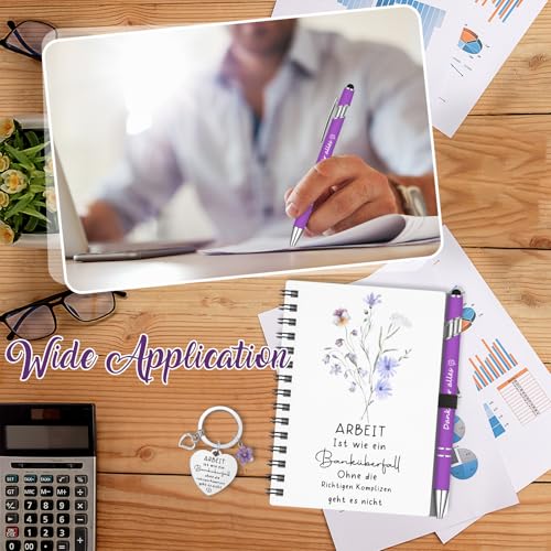 Sinmoe 3er Set Dankeschön Geschenke für Kollegen Mitarbeiter inklusive Spiral Notizbuch Kugelschreiber mit Schlüsselanhänger Kollegen Abschiedsgeschenk(ARBEIT ist wie ein Banküberfall)