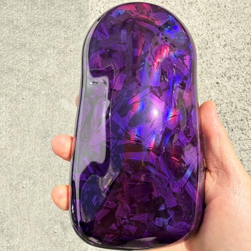 Image of LZLRUN Gloss Forged Carbon Fiber Self Adhesive Vinyl Wrap Film for Car Moto (Chameleon Purple, 1ft x 10ft) | Gloss Chameleon forged carbon texture, With install tools, Air release, Self-adhesive, For car moto furniture laptop