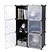 SONGMICS Storage Cube, Plastic Cube Organizer, DIY Modular Closet Cabinet,Bookcase with Doors for Bedroom, Living room, Office, Includes Rubber Mallet and anti-tipping device ULPC23H