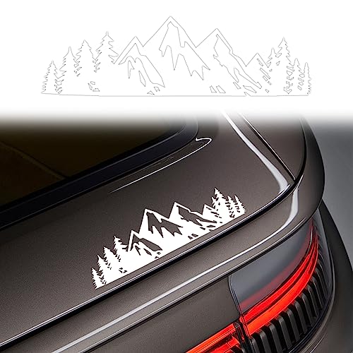 Vinyl Mountain Decal, Waterproof Car Sticker, Mountains Tree Stickers for Car, Tree Sticker Car Decoration Accessories for Car/Truck Tail gate/ Laptop Decal /Trunk Badge Emblem Outdoor Bumper Stickers