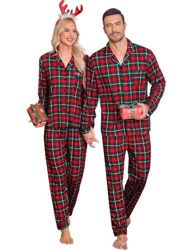 SWOMOG Family Christmas Pajamas Set Women & Men & Kids Long Sleeve Pj Set Party Sleepwear Button-Down Loungewear Set