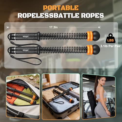 Image of Cordless Battle Ropes, Adjustable Ropeless Battle Ropes for Home Gym