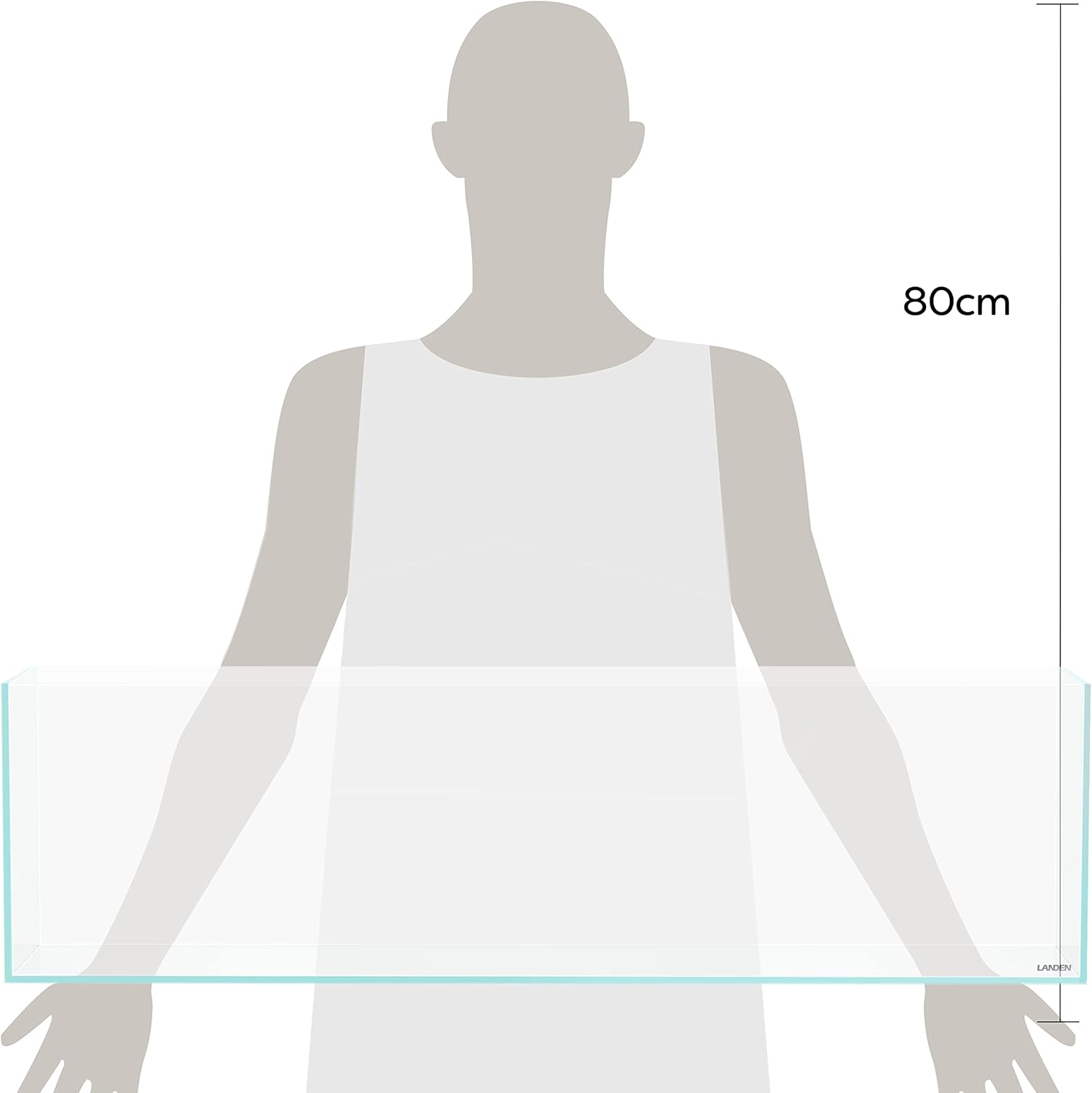 LANDEN 90L 10.8 Gal Rimless Low Iron Aquarium Long Fish Tank, Bookshelf Aquarium, W35.4×D7.87×H9.84 in(90x20x25cm) 6mm Thickness with Black Nano Foam Leveling mat Included