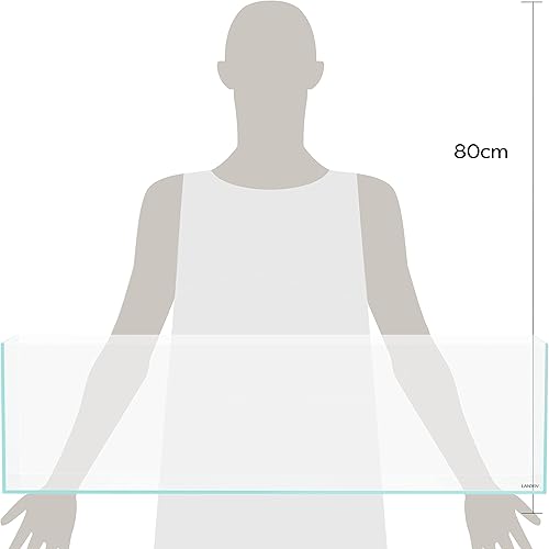 Miniatura 163 de LANDEN Tanque de acuario de hierro bajo sin borde de 25C de 3.7 galones, 9.84 x 9.84 x 9.84 pulgadas de alto, 0.197 in de grosor con alfombrilla