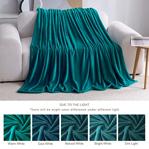 Nmosyni Fleece Blanket Teal Throw Blanket For Couch, Anti-Static Fuzzy Blanket, Warm Cosy Throw Blanket For Sofa And Bed, Super Soft And Lightweight Blanket For All Seasons, 90 X 90 Inches #TOP1