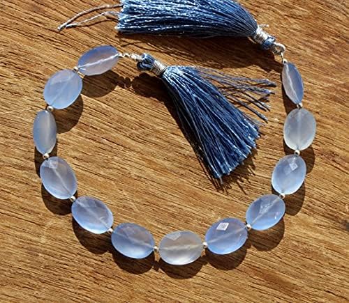 Chalcédoine bleue AAA fil de 21cm pour création de bijoux d'exception