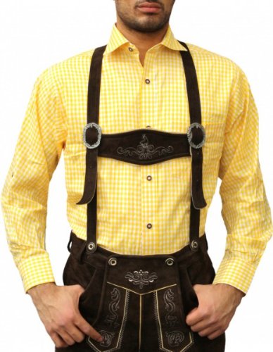 Traditioneel Beiers Overhemd Voor Lederhosen/Oktoberfest, Kleur:Paars/Geruit - Afbeelding 6