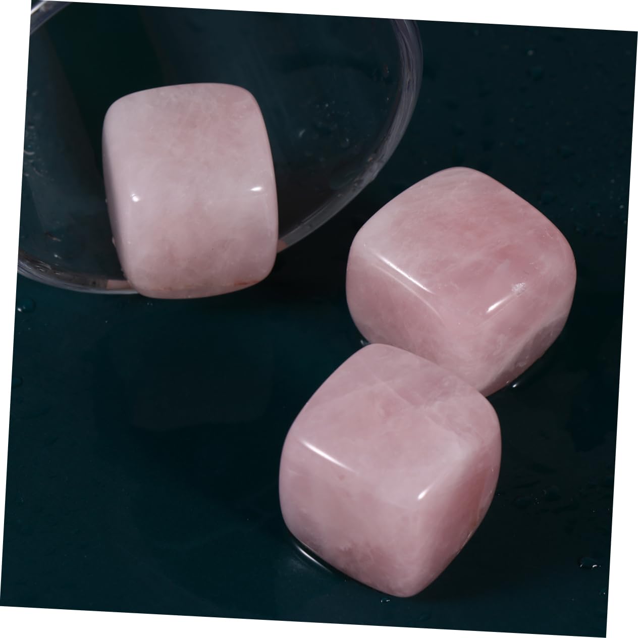 Yardenfun 4pcs Beverage Chilling Rocks Whisky Drink Supplies Wine Beer Cooling Rock Cooling Whiskey Cubes Wisks Stones Ice Cubes Whisky Rocks Tostones Whisky Ice Small Stone Pink Fish Tank