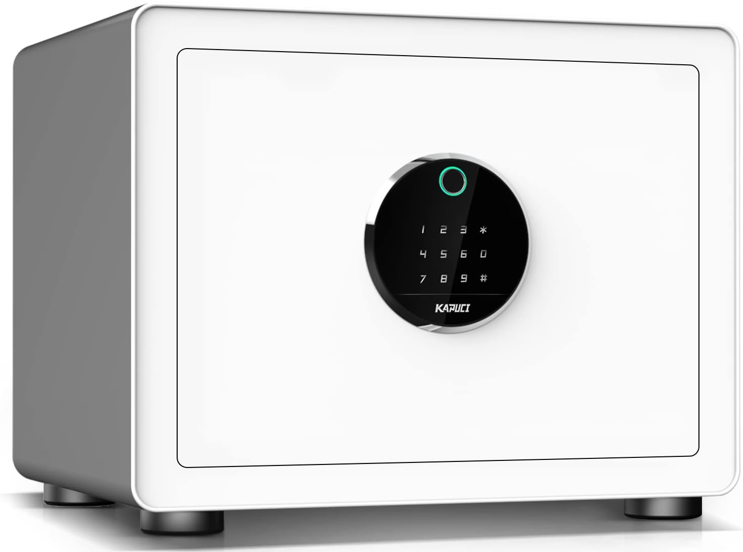 KAPUCI Modern Minimalism Design Biometric Fingerprint Touch Screen Safe, 1.28 Cubic Feet Auto-Open Safe Box with Digital Virtual Password,Safety Steel Home Safes for Wardrobe,Home,Office,Hotel