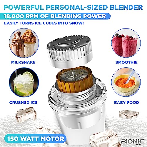 Image of Bionic Blade Personal-Sized Blender 16.5 oz, BPA-Free, Cordless, Rechargeable 18,000 RPM Portable Blender for Shakes and Smoothies 8.6 inch Tall, Seen On TV