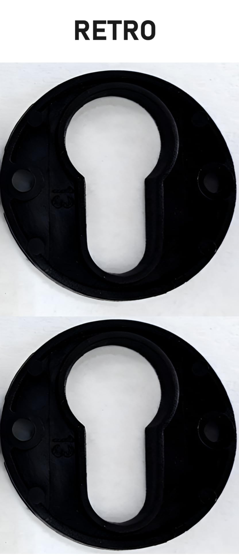Paire de rosettes avec trou cylindrique compatible avec trou Yale, douilles de serrure de porte - rosettes vendues par paire (ronde, blanche)