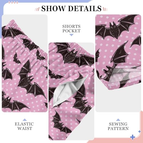 ZZXXB Halloween Bats Polka Dot Boys Long Pants Soft Trousers Elastic Waist Kids Lounge Bottoms with Pockets S-XL4