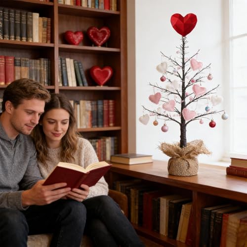 Decoración de árbol en corazón para San Valentín, bodas y fiestas románticas 3