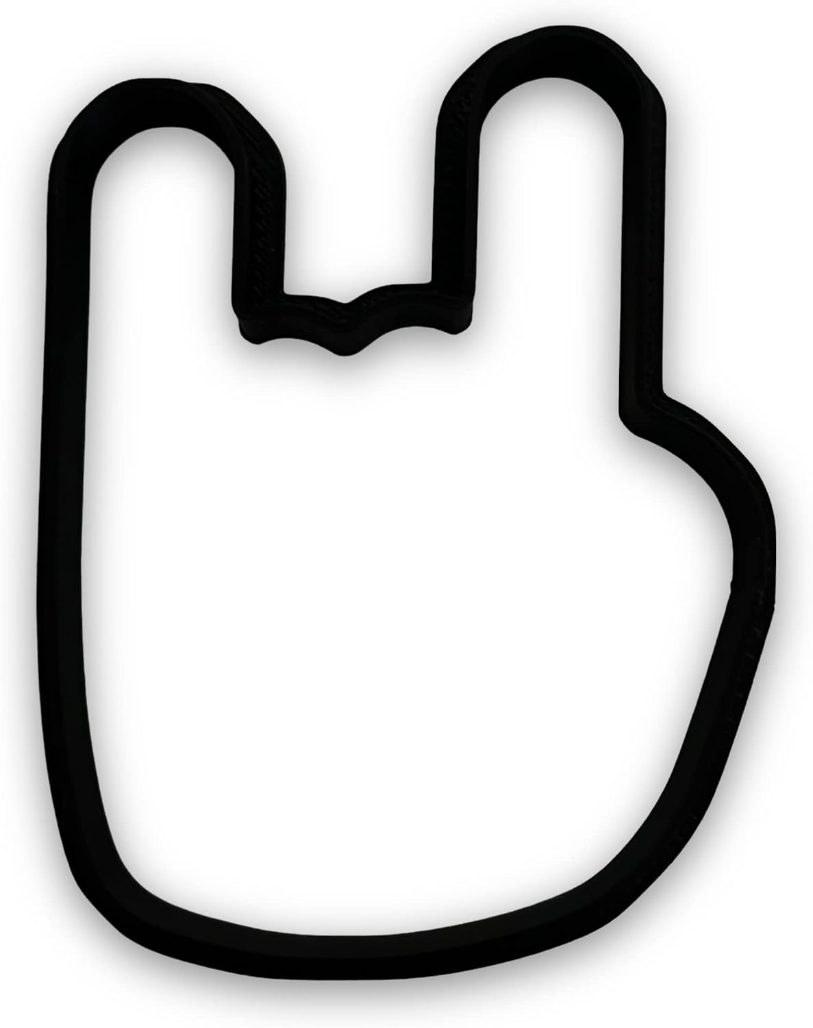 Rock On Music Fingers Cookie Cutter with Easy Push Design (4 inch)
