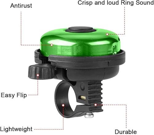 Miniatura 5 de Accmor Campana de Bicicleta Clásica, Campana de Bicicleta de Aluminio, Campana de Bicicleta de Sonido Fuerte Nítido y Claro para Adultos y Niños