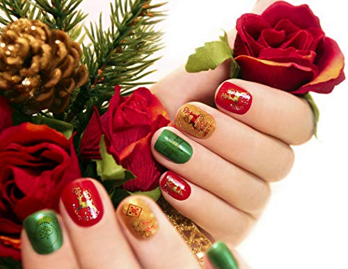JUSTDOLIFE 18 Sheets Nail Stickers Fashion Decorative Nail Art Decorations for Christmas - Thumbnail 4