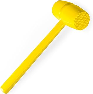 Plastic Meat Tenderizer Hammer, Tenderize Meats with Ease, Dual-Sided Meat & Poultry Tenderizer, Dual-Sided Meat Hammer For Tenderizing Chicken, Beef, Pork & Potatoes. (Yellow)