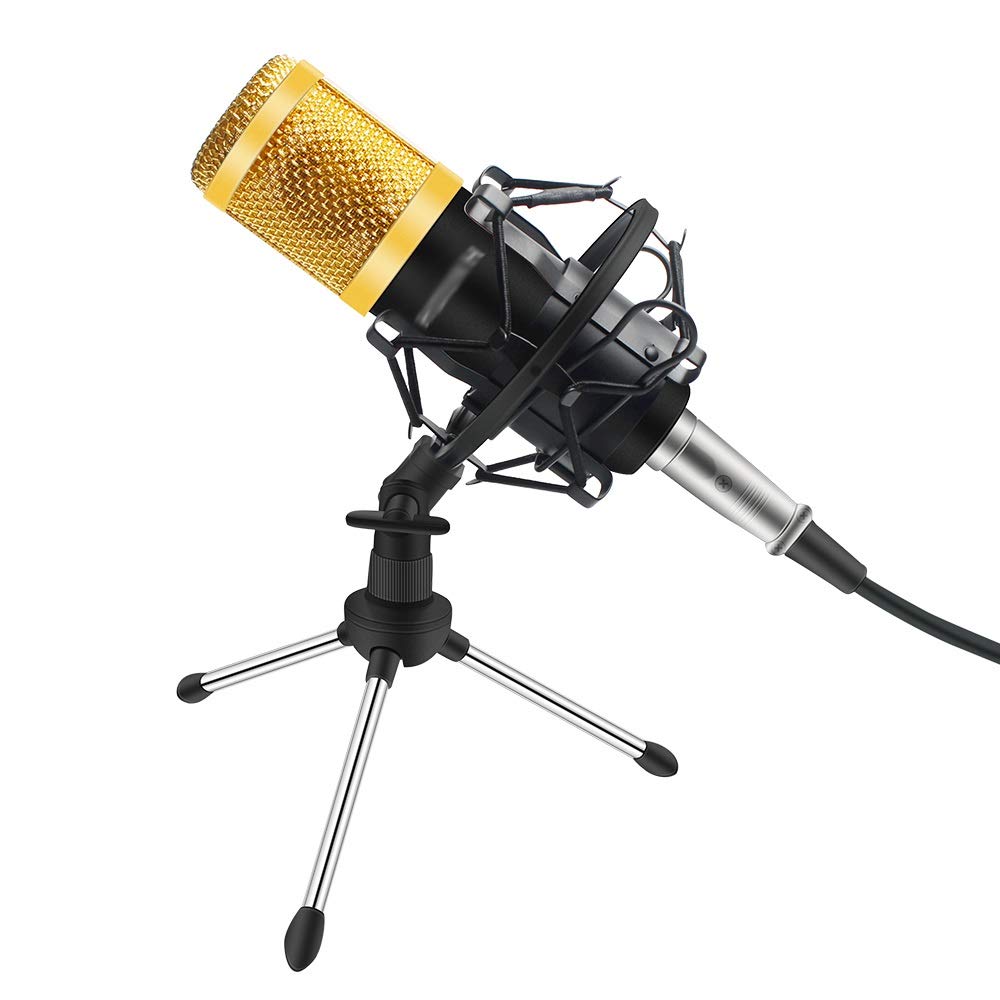 3 unids/Set con trípode Micrófono de Metal Condensador computadora Soporte para PC Laptop Live Broadcast