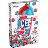 Kellogg’s ICEE Cold Breakfast Cereal, 8 Vitamins and Minerals, Kids Snacks, Cherry and Blue Raspberry, 8.3oz Box (1 Box)