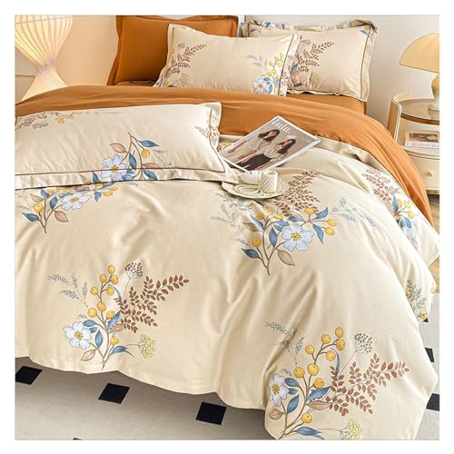 Linge de lit en coton doux à motifs floraux pour chambre parentale