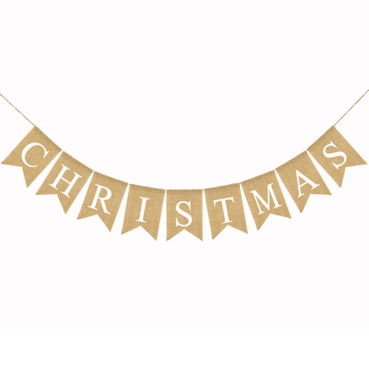 Pancarta Navideña de Lino Banderines de Golondrina DIY Letras de Feliz Navidad para Decoración de Fiesta Interior y Exterior
