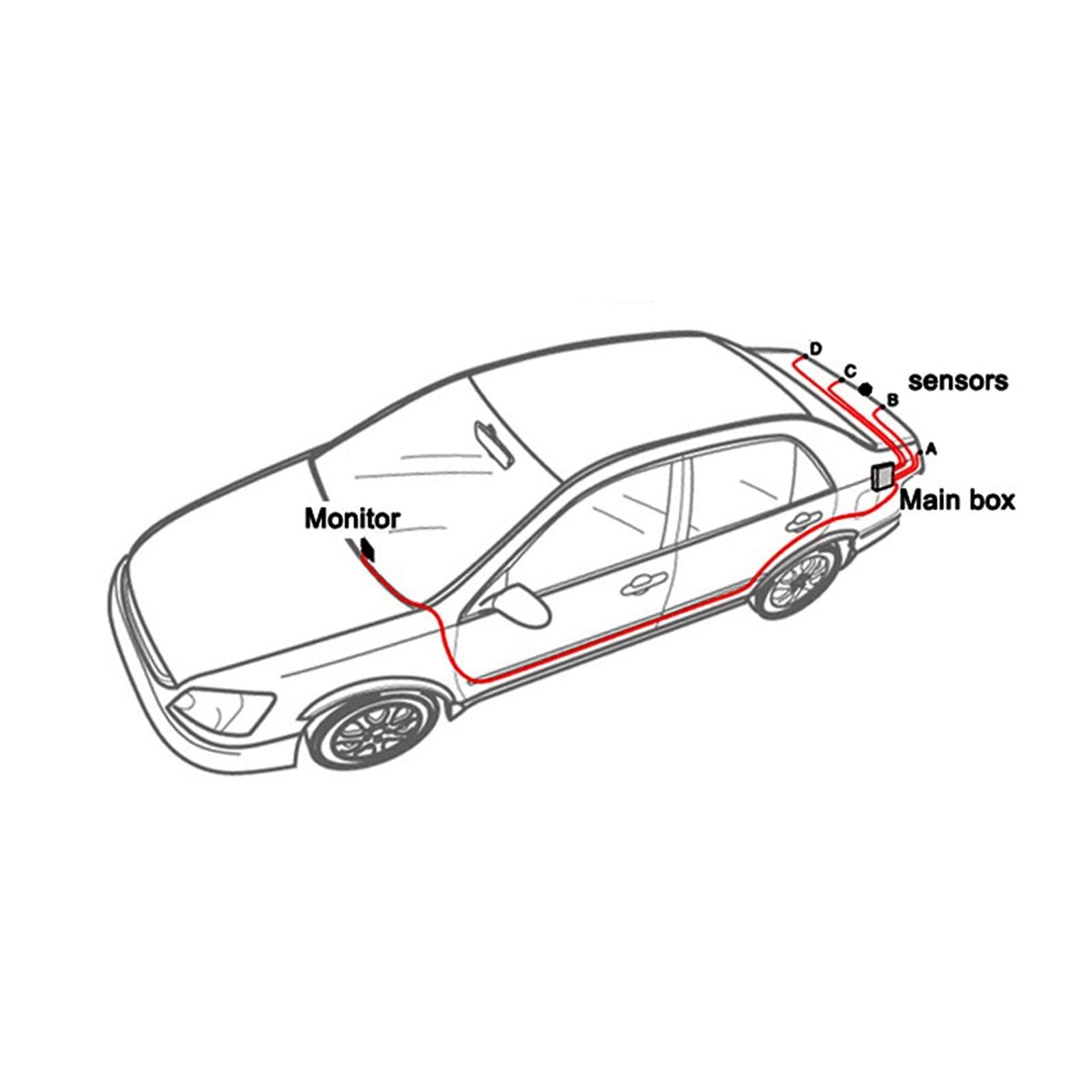 Kit Capteur Stationnement Voiture 4 Système Radar Recul Arrière Véhicule Automatique Détecteur D'assistance Sonnerie Vocale Inversion Parktronic Car Parking Sensors(Grey)
