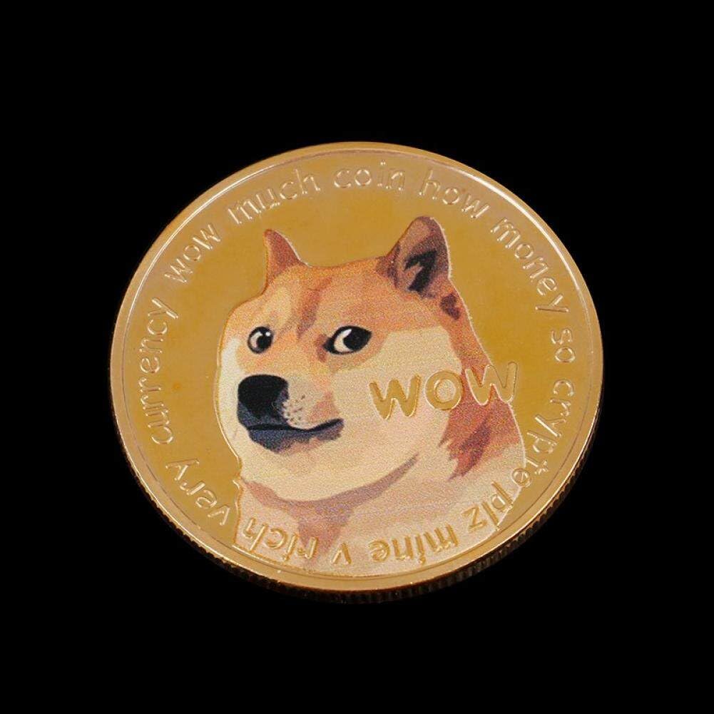 Divertenti Monete Commemorative Dogecoin Placcate in Oro Simpatico Regalo di Collezione di Souvenir con Motivo Dog per Gli Amici