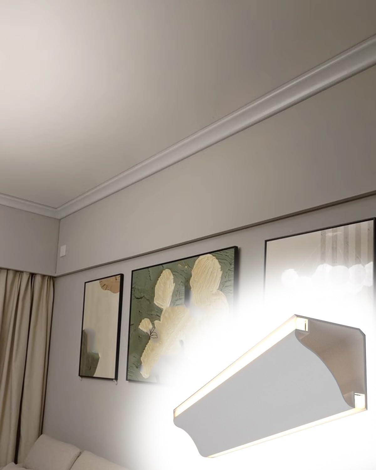Perfil de tira LED lineal de metal, canal difusor de iluminación de cornisa para baño, cocina, armario, oficina, luces LED ocultas para techo