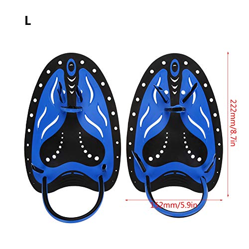 Adjustable Kids Flippers for Swimming Training Hand Fins - Flat Paddles Swim Fins for Kids Children Men Women (Blue L) by MAKABAKA - Image 8