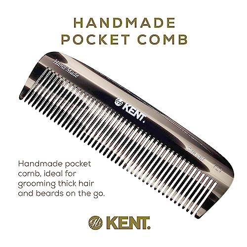 Kent 12T G Wide Tooth Comb Hair Detangling Comb - Handmade Wide Tooth Pocket Comb For Thick, Curly, And Wavy Hair, Large Tooth Comb Hair Detangler Comb For Grooming Hair, Beard, And Mustache - Saw-Cut And Hand Polished Kent Comb (Graphite) #TOP2