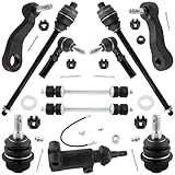 MYSMOT K6693 K80631 ES3488 ES3609 K6723 K6654 K6535 Front Idler Arm Pitman Arm Lower Ball Joints Inner & Outer Tie Rods Sway Bar for Chevrolet GMC Silverado Sierra 1500 2500 3500 Hummer H2, Pack of 11