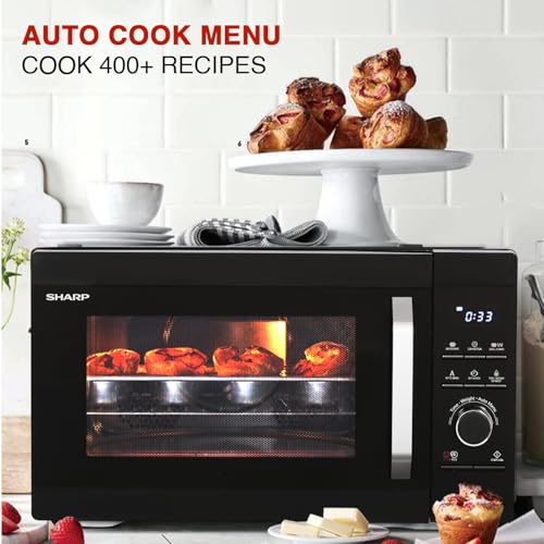 Image of SHARP 29L Convection Microwave Oven (R929KNK, Black, Healthy Fry with Zero Oil, Stainless Steel Cavity, Vapour Clean) JAPAN TECHNOLOGY