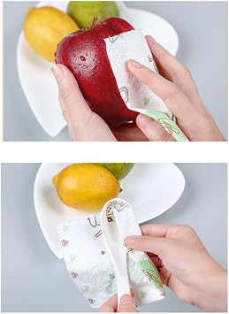 Napkins Kitchen Roll Paper Towels 2 Rolls Oil Absorption Paper Disposable Absorb Water Wood Pulp Recyclable for Home Daily Use
