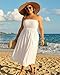 Pinup Fashion Plus Size Swim Cover White Cover Up Swimsuits Strapless Smocked Beach Sundress 24W