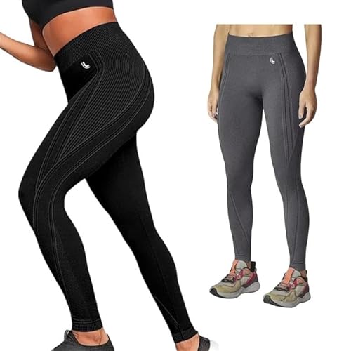 Kit 02 Calças Legging | MAX LUPO | M | Sport com Silicone interno no cós Texturizada a Ar Cintura Al