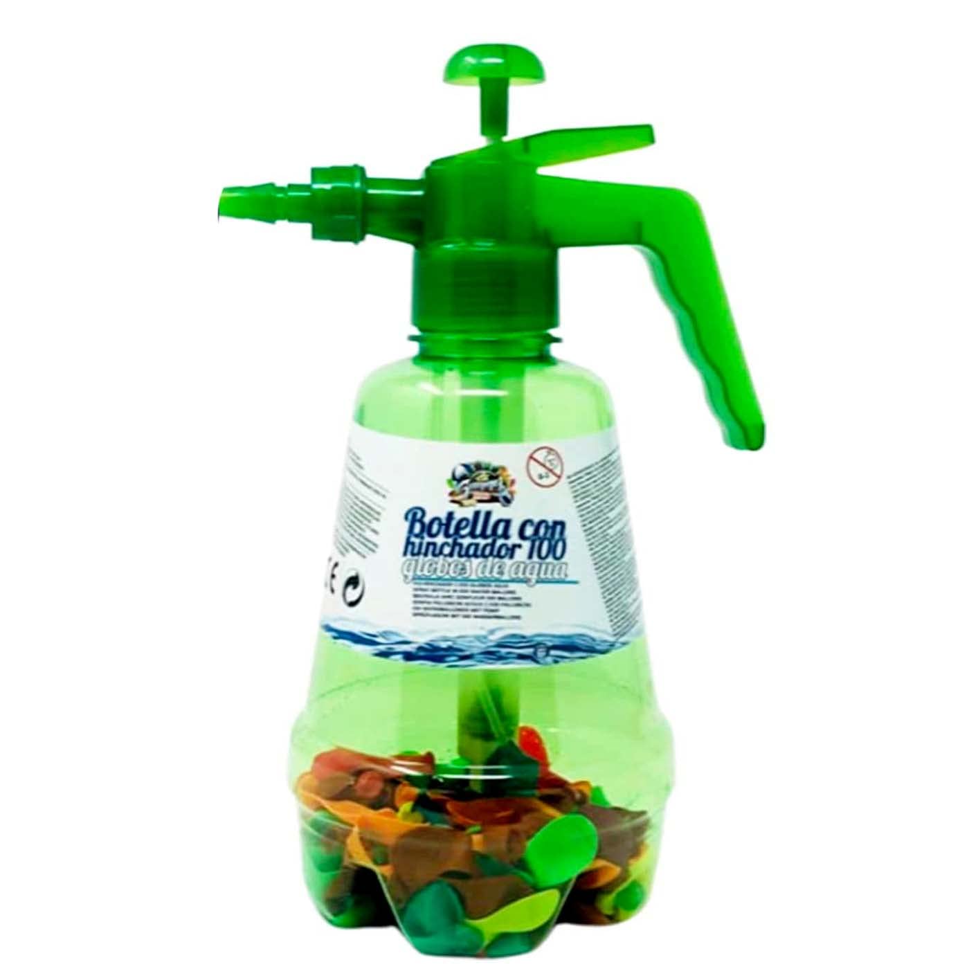 various Juego de Agua,Botella con Hinchador Globos Agua Botella Inyectora para Llenar Globos De Agua Super Rápido (botella+100)