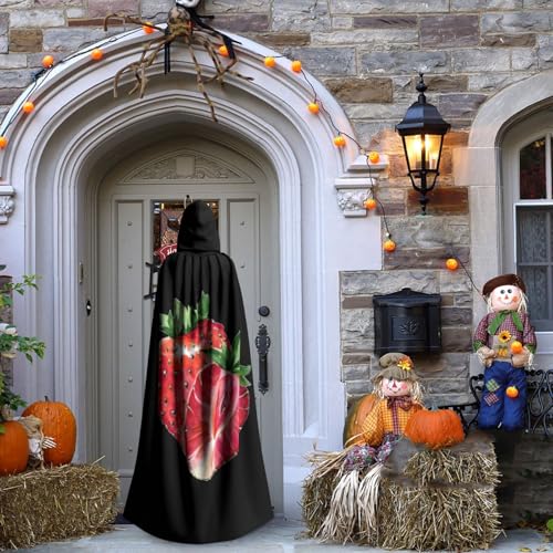 Robe de carnaval fraise et cape médiévale pour costume confortable