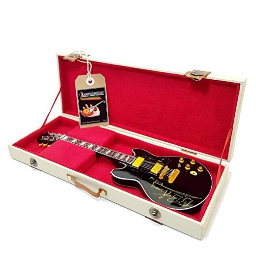Mini guitar bb king size BBKing Lucille 335 king of blues réplica Model + Hard case box miniaturas a escala 1:4 guitarra miniatura con funda de colección gadget rock memorabilia