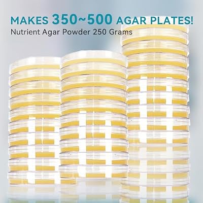 Nutrient Agar Powder 250g for Science Projects | Yields 10.8 Liters Culture Medium | High Gel Strength Microbiology Grade Agars | Professional Lab Grade for Bacteria Fungi Growth |Educational Supplies