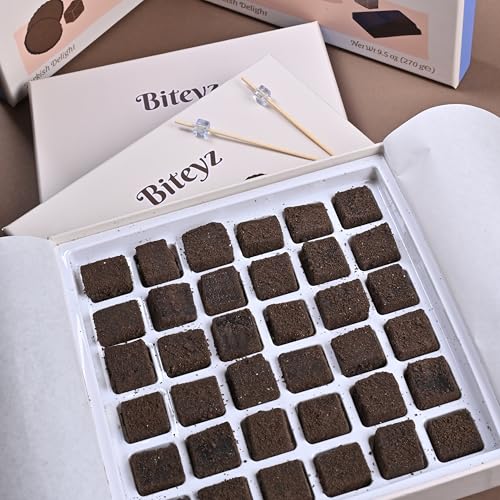 Image of Biteyz Brownie Turkish Delight, Candy Gift Box - Gourmet Treats, Chocolate Flavored Turkish Delight Coated with Chocolate Cookie Crumbs, 36 Pieces of Luxury Handmade Snacks