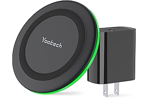 yootech Wireless Charger, 10W Max Wireless Charging Pad with Quick AC adapter