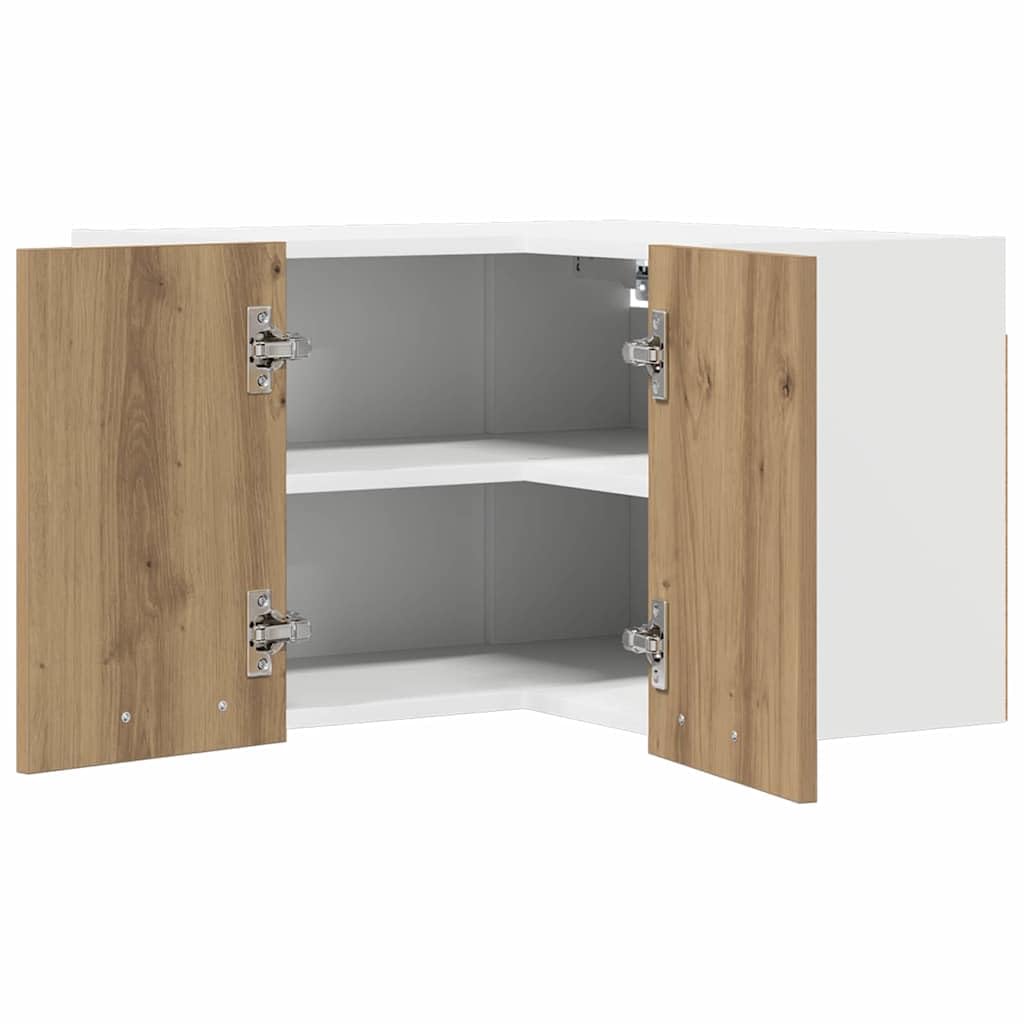 vidaXL Hängeschrank Artisan-Eiche und Weiß 57 x 57 x 40 cm, Moderne Küchenschränke, rechteckig, viel Stauraum, langlebige Materialien, Coole Lösungen für Deine Wohnung