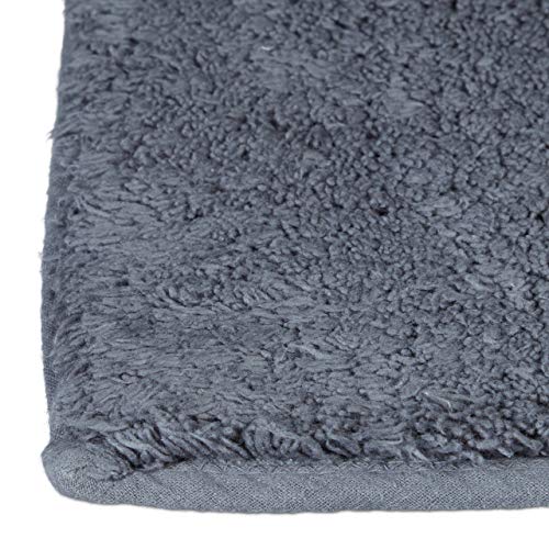 Relaxdays Bath Mat in 60 x 100 cm, Washable Bathroom Rug, Bath Carpet for Heated Floors, Grey
