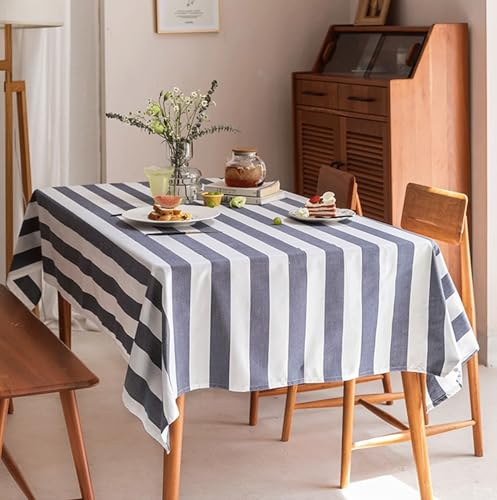 Nappe rectangulaire anti-tache en polyester bleu foncé pour protéger votre table avec style - 3